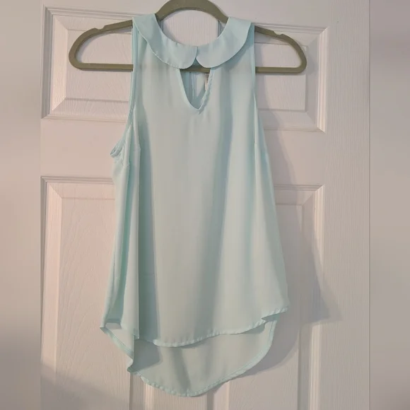 LC Lauren Conrad Mint Green Sleeveless Blouse - Picture 1 of 5